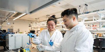 UBC Biomedical engineering students pictured in a research lab
